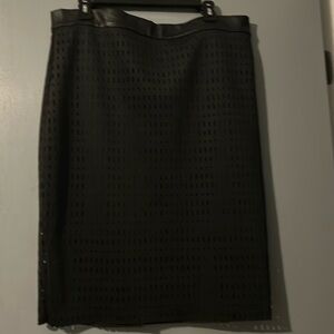 Long black pencil skirt with a leather top zips in a bag size extra large